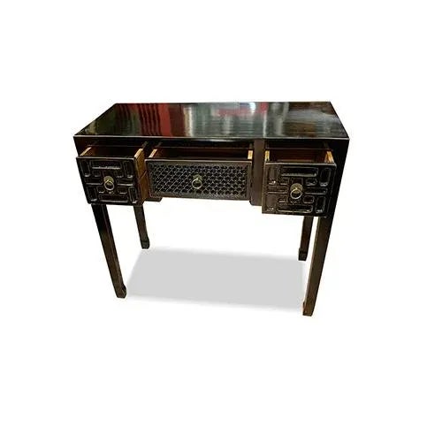 Chinese 1990s Asian Inspiration Writing Desk-Black For Sale - Image 3 of 6