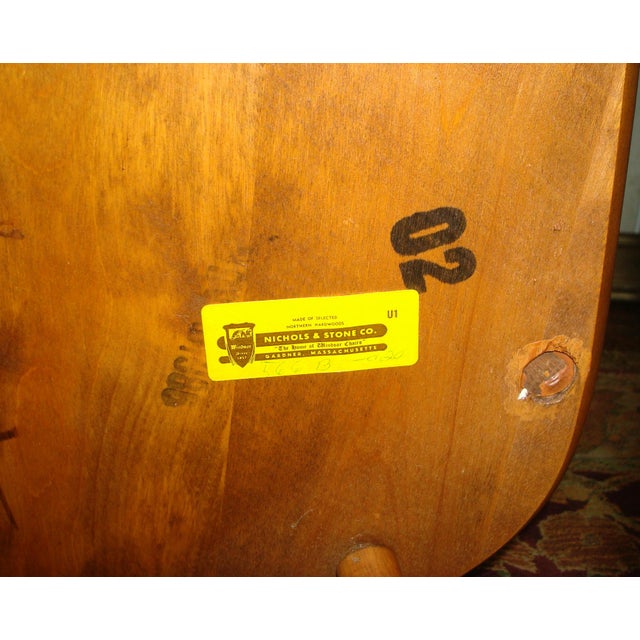 Sienna 1980s Nichols & Stone Co. Hardwood Rocking Chair Windsor Style For Sale - Image 8 of 8