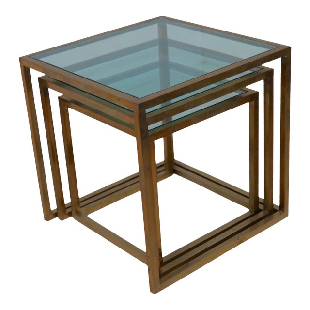 Set of 3 Mid Century Modern Italian Nest Side Table 1960s For Sale