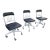 Emeco 1022 Aluminum Leather Navy Semi Upholstered Swivel Chairs Set of 3 For Sale