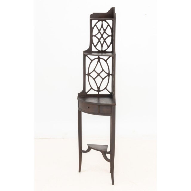 Chinese Chippendale Style Corner Etagere For Sale - Image 4 of 5