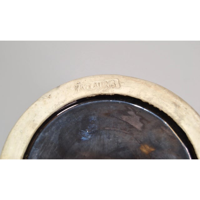 Vallauris Glazed Ceramic Bronze, Black & Orange Vase Mid-Century Modern France For Sale - Image 11 of 13