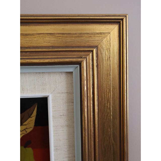 1977 'Blue Vase & Pears' Vintage Original Still Life Tempera Painting by Swedish Artist Eric Cederberg (1897-1984), Framed For Sale - Image 10 of 11