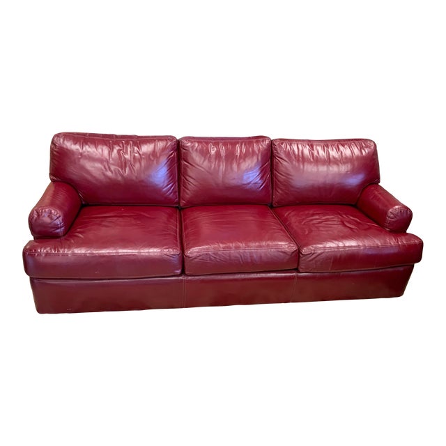 Hancock & Moore Red Leather Sofa Chairish