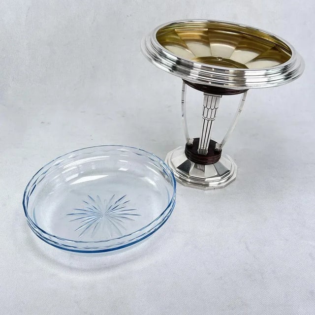 Art Deco Centrepiece Bowl in Silver Plated attributed to Durousseau & Raynaud, 1930s For Sale - Image 10 of 13