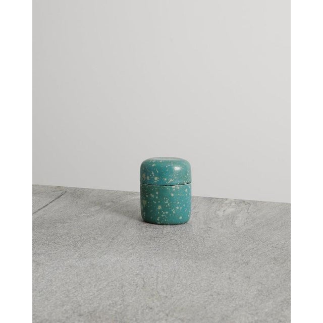 A rare and small decorative mid century turquoise glazed stoneware box by the swedish ceramist hans hedberg produced by...