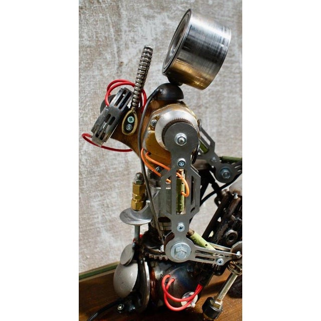 Mid-Century Handcrafted Novelty Steampunk Robot Lamp For Sale - Image 9 of 10