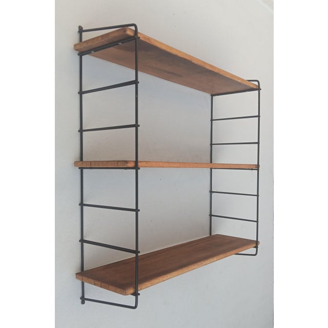 Mid-Century Modern Mid-Century Wood and Metal Wall Shelf, 1950s For Sale - Image 3 of 7