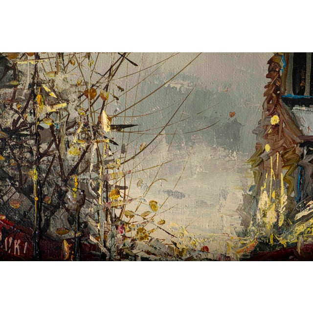 1978 Signed Mile Paris Street Scene Original Oil Painting, Framed For Sale - Image 9 of 12