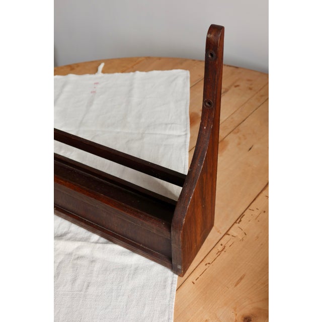 Vintage Dark Wood Wall Shelf, 1970s For Sale - Image 4 of 8