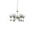 A Targetti cream enamel, chrome and frosted glass chandelier with six lights. This piece is attributed to the mentioned...