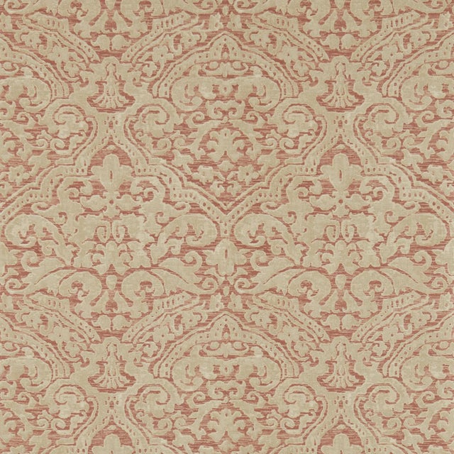 Zoffany Renaissance Damask Wallpaper in Russet - a Sample For Sale