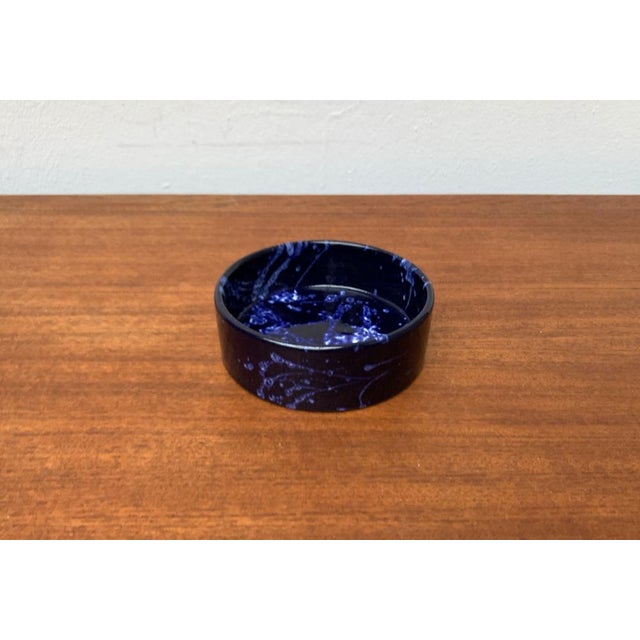 Blue Vintage German Minimalist Grönland Series Bowl from Marei Majolikafabrik Jean Fuss & Sohn, Rheinbach, 1970s For Sale - Image 8 of 14