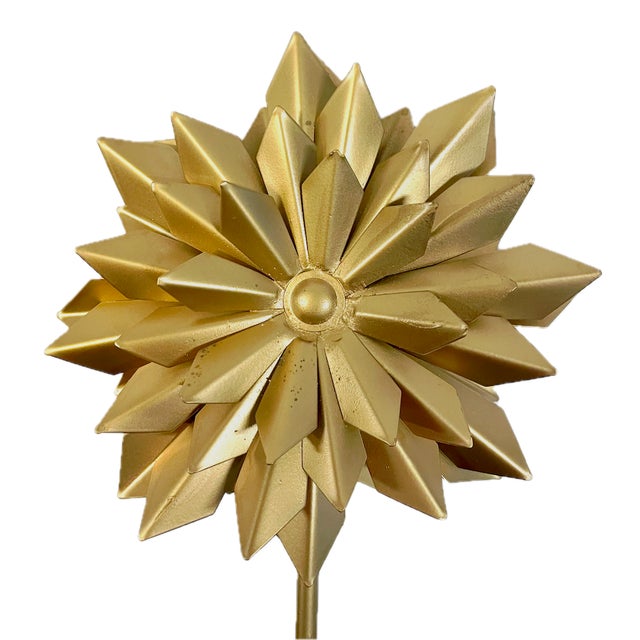 Vintage Gold Starburst Metal Table Sculpture For Sale - Image 4 of 5