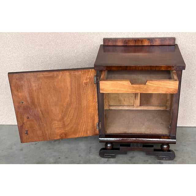 Early 20th Century Early 20th Century Pair of Art Deco Side Cabinets or Nightstands with Ebonized Base For Sale - Image 5 of 18