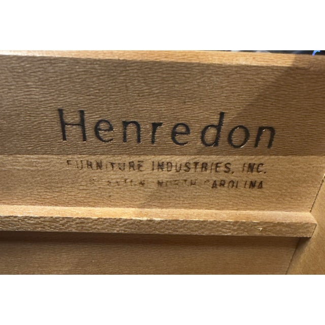 Vintage Henredon Campaign Dresser Credenza in Navy With Brass Hardware For Sale - Image 9 of 9