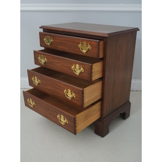 Chippendale Henkel Harris 4-Drawer Walnut Bachelor Chest For Sale - Image 3 of 16