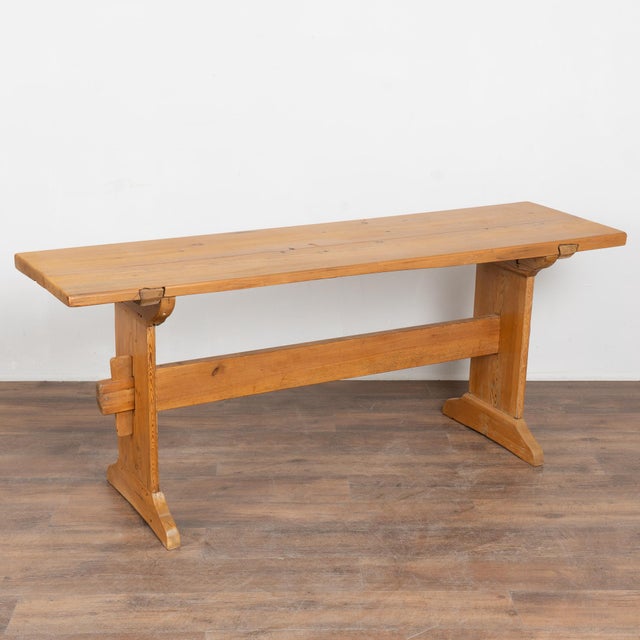 19th-Century Swedish Pine Console Table With Trestle Base For Sale - Image 11 of 11