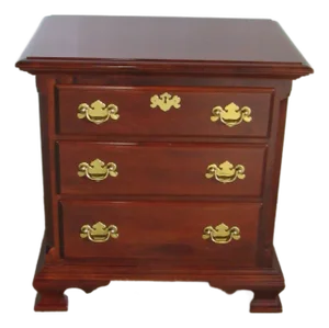 1980s Colonial Cherry Nightstand Table Designer