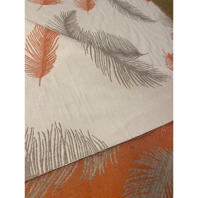Abstract Outdoor Feather Motif Fabric Remnant For Sale - Image 3 of 4