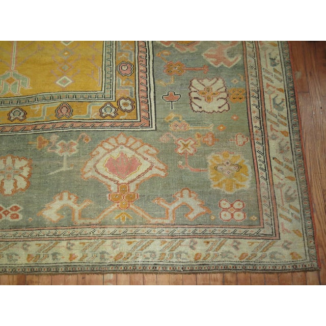 Yellow Antique Turkish Ghiordes Carpet - 12'6" x 21'2" For Sale - Image 4 of 6