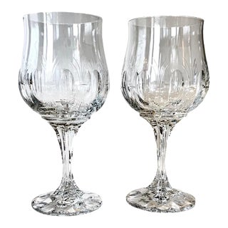 Tiffin 'Ondine' by Franciscan Red Wine or Water Goblets- a Pair For Sale