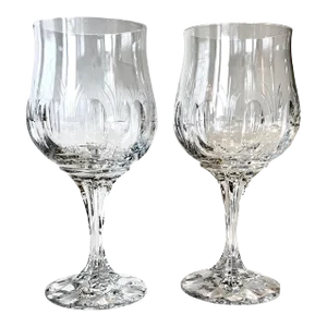 Tiffin 'Ondine' by Franciscan Red Wine or Water Goblets- a Pair