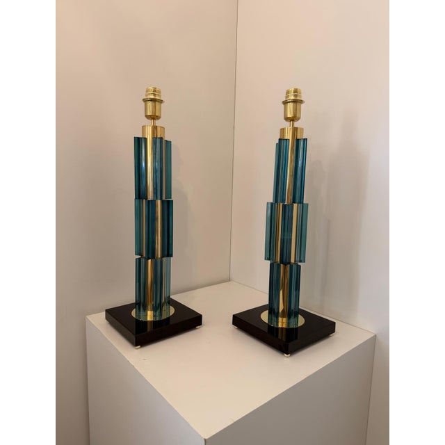 Metal Lamps by Gino Cenedese, 1980, Set of 2 For Sale - Image 7 of 7