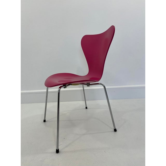 Pink Model 3107 Chair by Arne Jacobsen, 1980s For Sale - Image 8 of 11