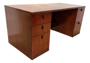 Transitional Cherry Stain Executive Desk