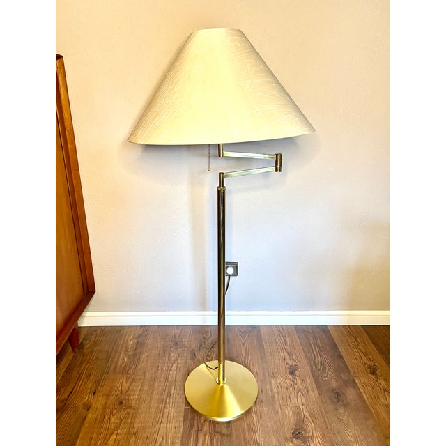 Mid-Century Modern Brass Floor Lamp with Swivel Arm from Gebrüder Knappstein Leuchten, 1960s For Sale - Image 12 of 12