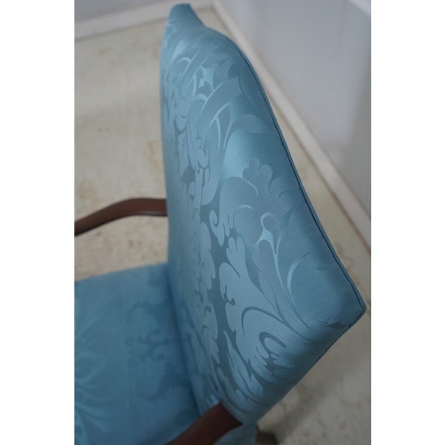 Pair Stickley Cw-13 Colonial Williamsburg Blue Damask Lolling Chairs For Sale - Image 16 of 18