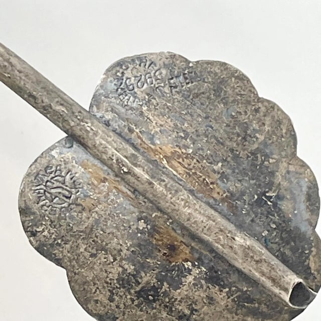 Metal 1950s Sterling Silver Mexico Sculptural Leaf Long Iced Tea Spoon For Sale - Image 7 of 11