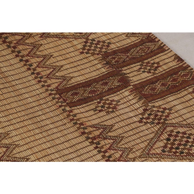Rug & Kilim Title: Vintage Tuareg Mat, Beige-Brown Tribal Geometric Patterns - Rug & Kilim For Sale - Image 4 of 10