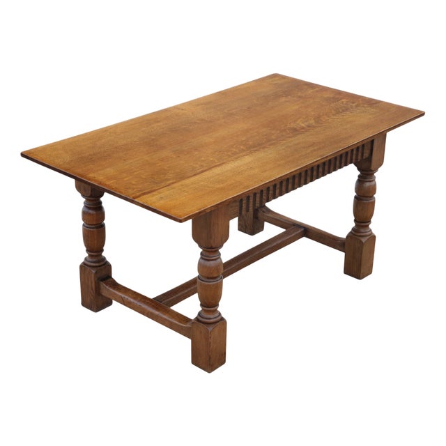 Antique Oak Refectory Kitchen Dining Table, 1890s For Sale