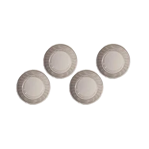 Dishes in Glass and Silver by Dafne Koz for Hwc Egizia Sottsass Associati, 1990s, Set of 4