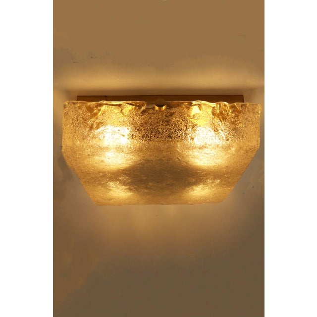 Hillebrand Frosted Glass Ceiling Lamp / Ceiling Light Mid-century design, 1960s Frosted glass / Brass Length 35cm, Width...