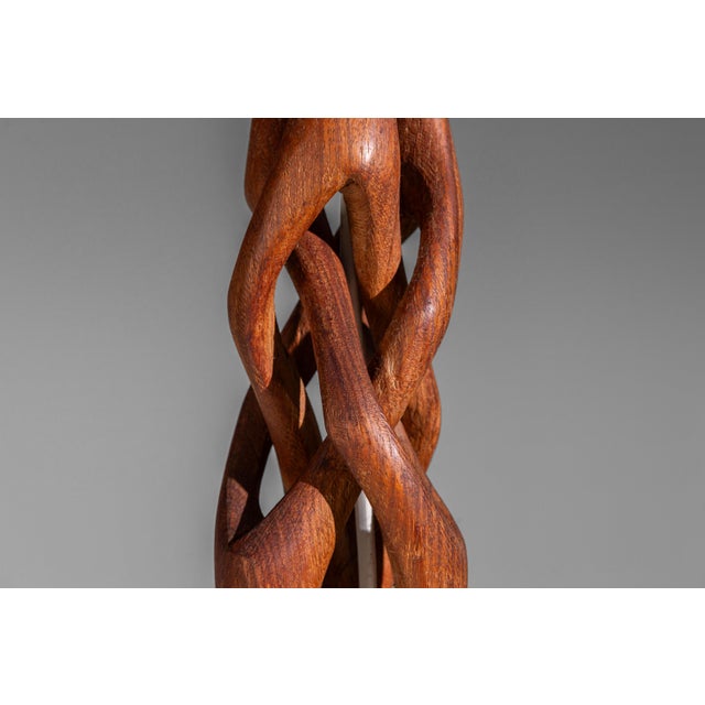 Organic Form Teak Table Lamp, 1960s For Sale - Image 9 of 13
