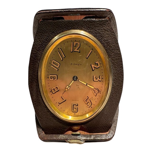 Antique Swiss Art Deco Travel or Desk Clock by Majestic For Sale