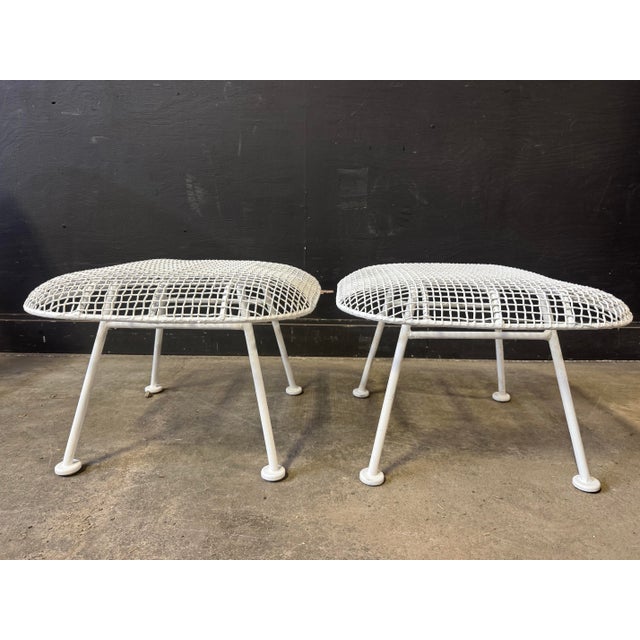 Pair of 1950’s Russell Woodard Sculptural Spring Chairs With Ottoman Set, 4 Pieces, Attributed For Sale - Image 9 of 11