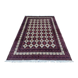 Fine Quality Crimson Khal Mohammadi Hand-Knotted Wool Rug - 6'5" X 9'6" For Sale