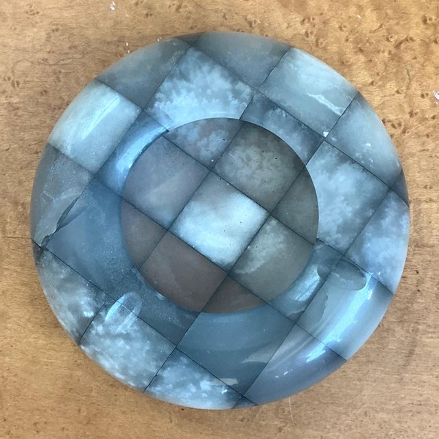 Mid-Century Modern Vintage Checkered Stone Decorative Dish For Sale - Image 3 of 15