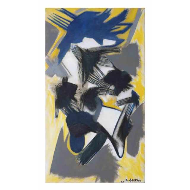 Contemporary Giorgio Lo Fermo, Abstract Composition, Original Oil on Canvas, 2021 For Sale - Image 3 of 4