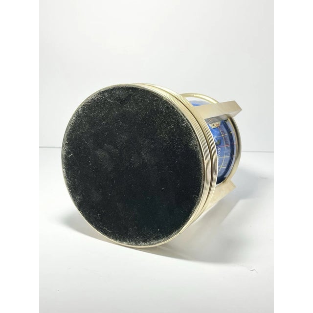 1990s 1990s Alexander Kalifano 3-Timepieces Thermometer Rotating Gemstone Brass Globe For Sale - Image 5 of 8
