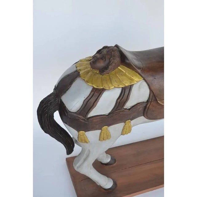 1900s Painted Wooden Carousel Horse For Sale - Image 4 of 7