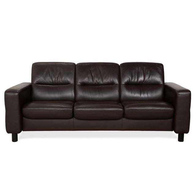 Wave Leather Three-Seater and Two-Seater Sofas from Stressless, Set of 2 For Sale - Image 17 of 18
