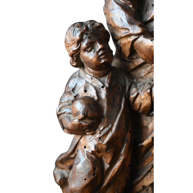 Period: 17th century Style: Renaissance, Louis 13th Condition: Good condition Material: Solid wood Height: 30 cm "Saint...