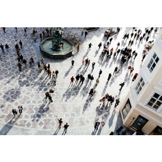 Alexander Spatari, High Angle View of Crowd of People on the City Square During Sunset, Photograph For Sale