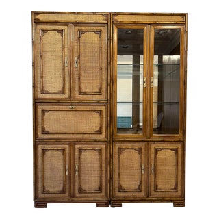 Drexel Faux Bamboo Captiva Wall Cabinets - a Pair For Sale