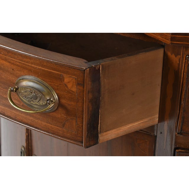 Wood Late 19th Century Federal Revival Inlaid Mahogany Sideboard With Serpentine Front For Sale - Image 7 of 11